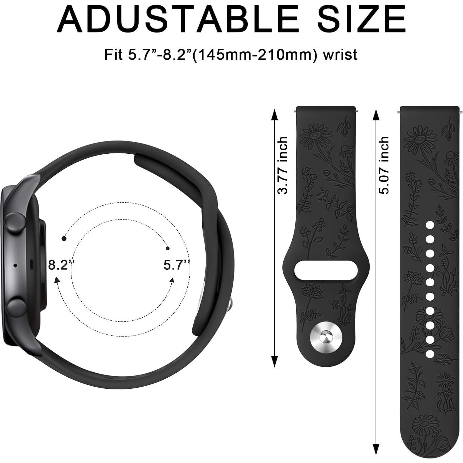 Correa de Silicona Floral 22mm Meliya para Reloj Inteligente