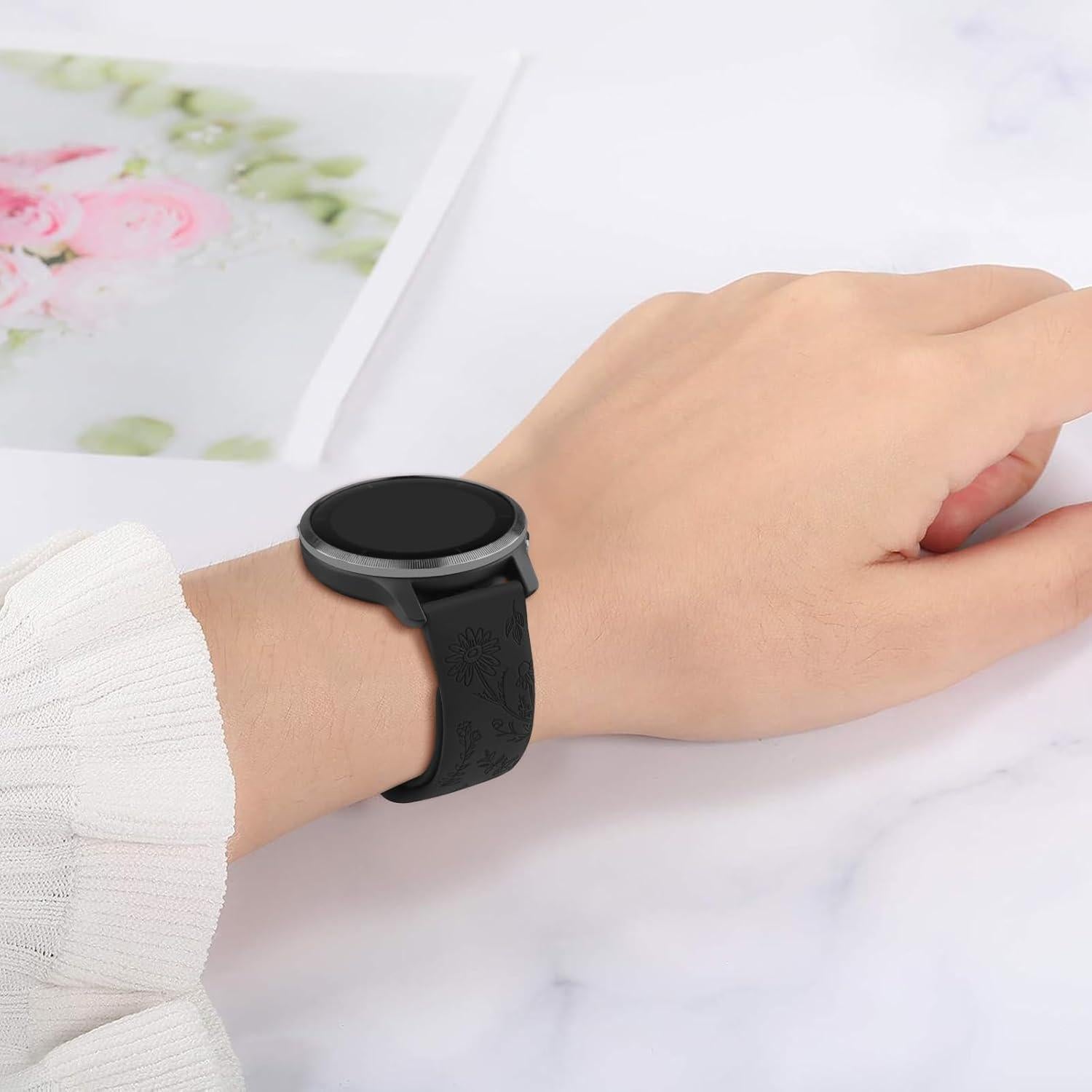 Correa de Silicona Floral 22mm Meliya para Reloj Inteligente