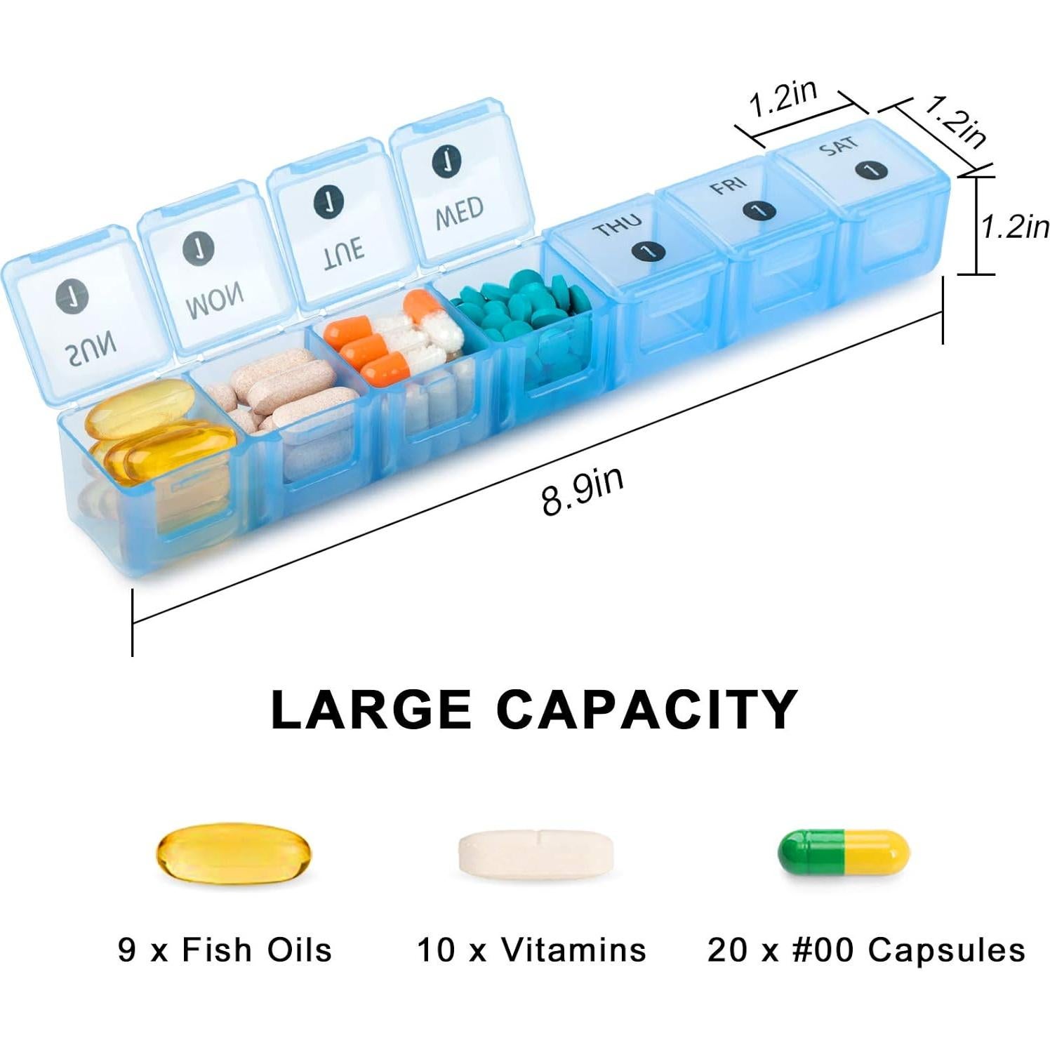 Organizador de Pastillas Mensual DANYING XL 28 Compartimentos