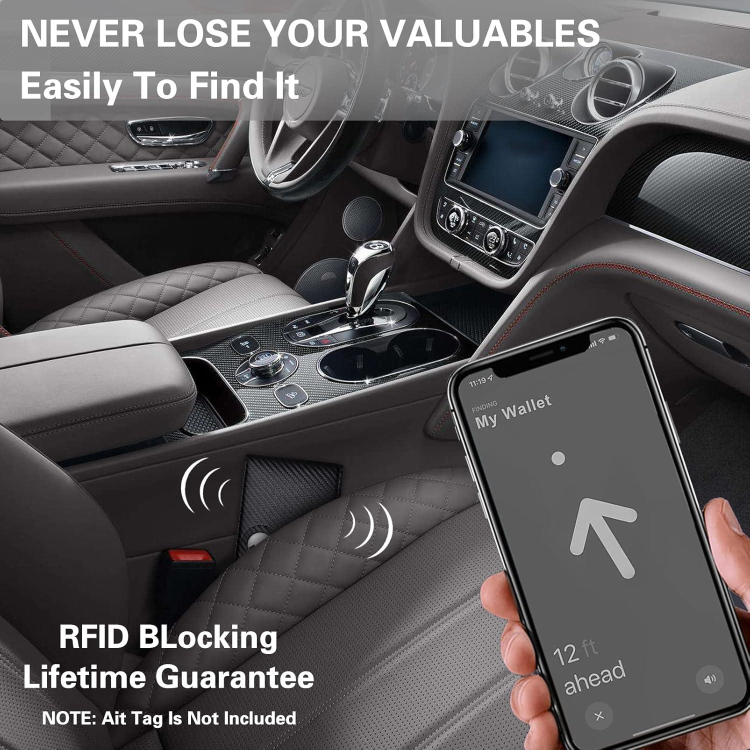 Billetera de Cuero Slim GIPUSSON con Airtag Oculto y RFID