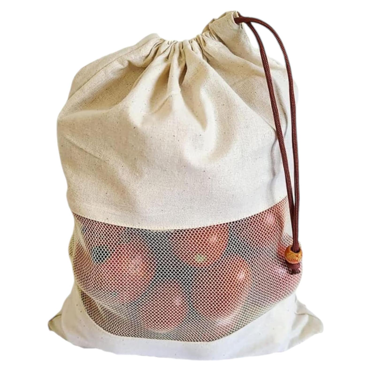 Bolsas de Malla de Algodón Reutilizables 4 Pzas - Blancas