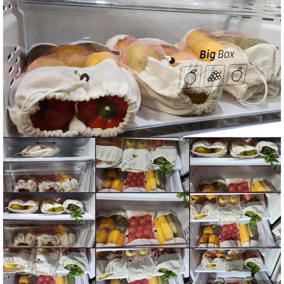 Bolsas de Malla de Algodón Reutilizables 4 Pzas - Blancas