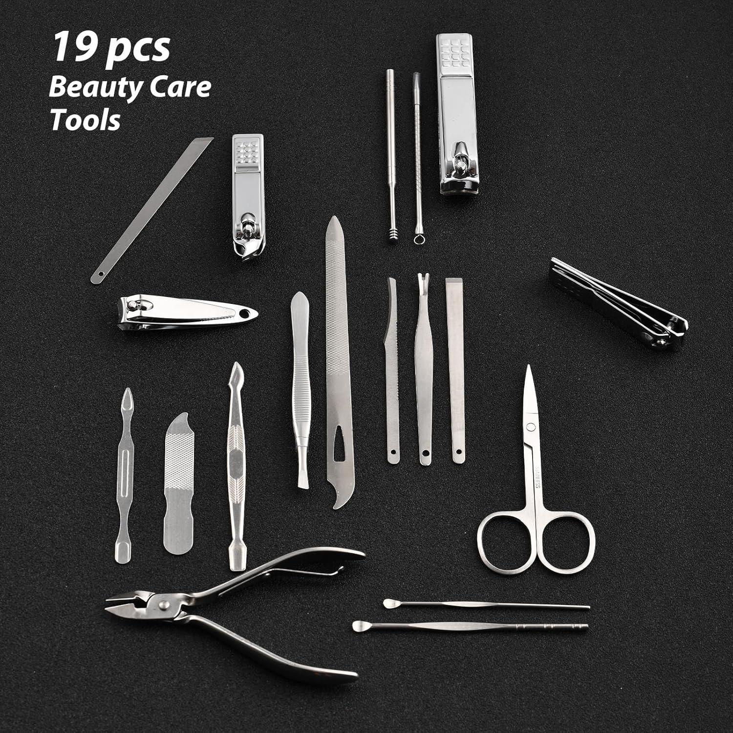 Kit de Manicura y Pedicura BADGIRRL 19 Piezas Acero Inoxidable