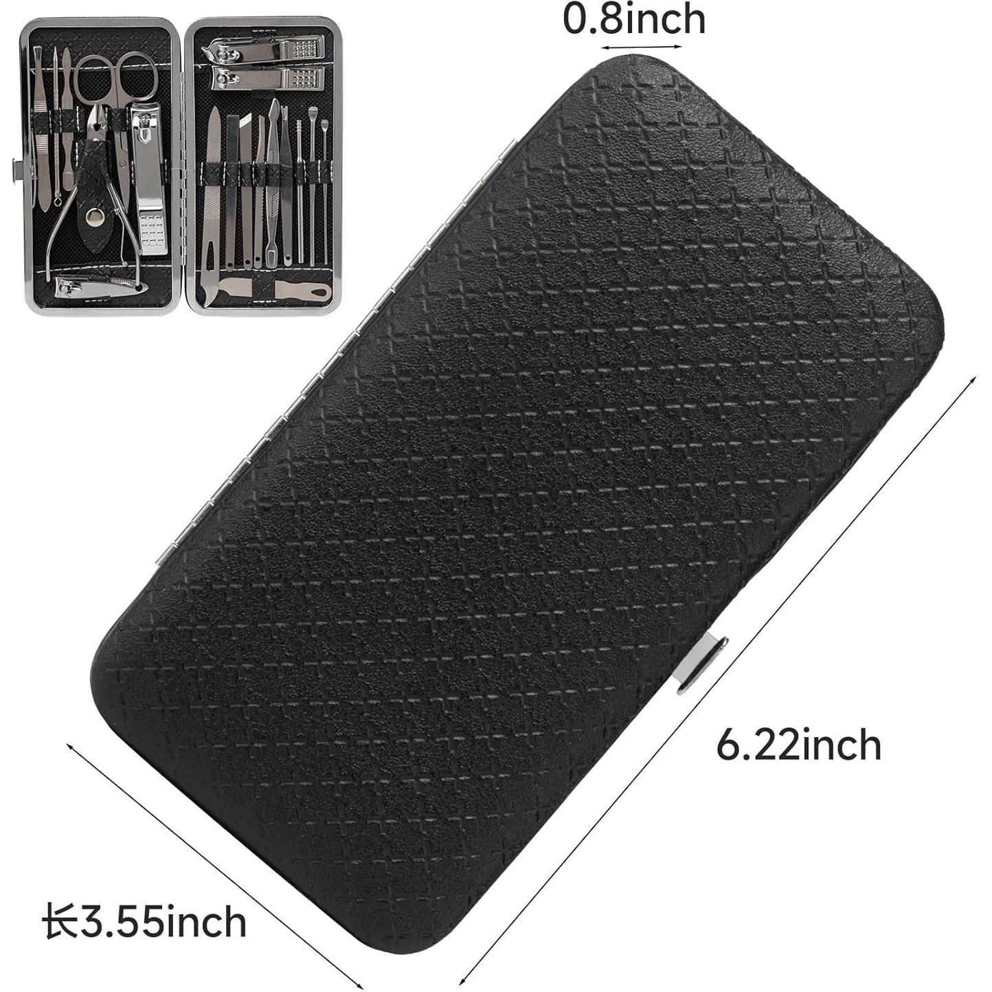 Kit de Manicura y Pedicura BADGIRRL 19 Piezas Acero Inoxidable