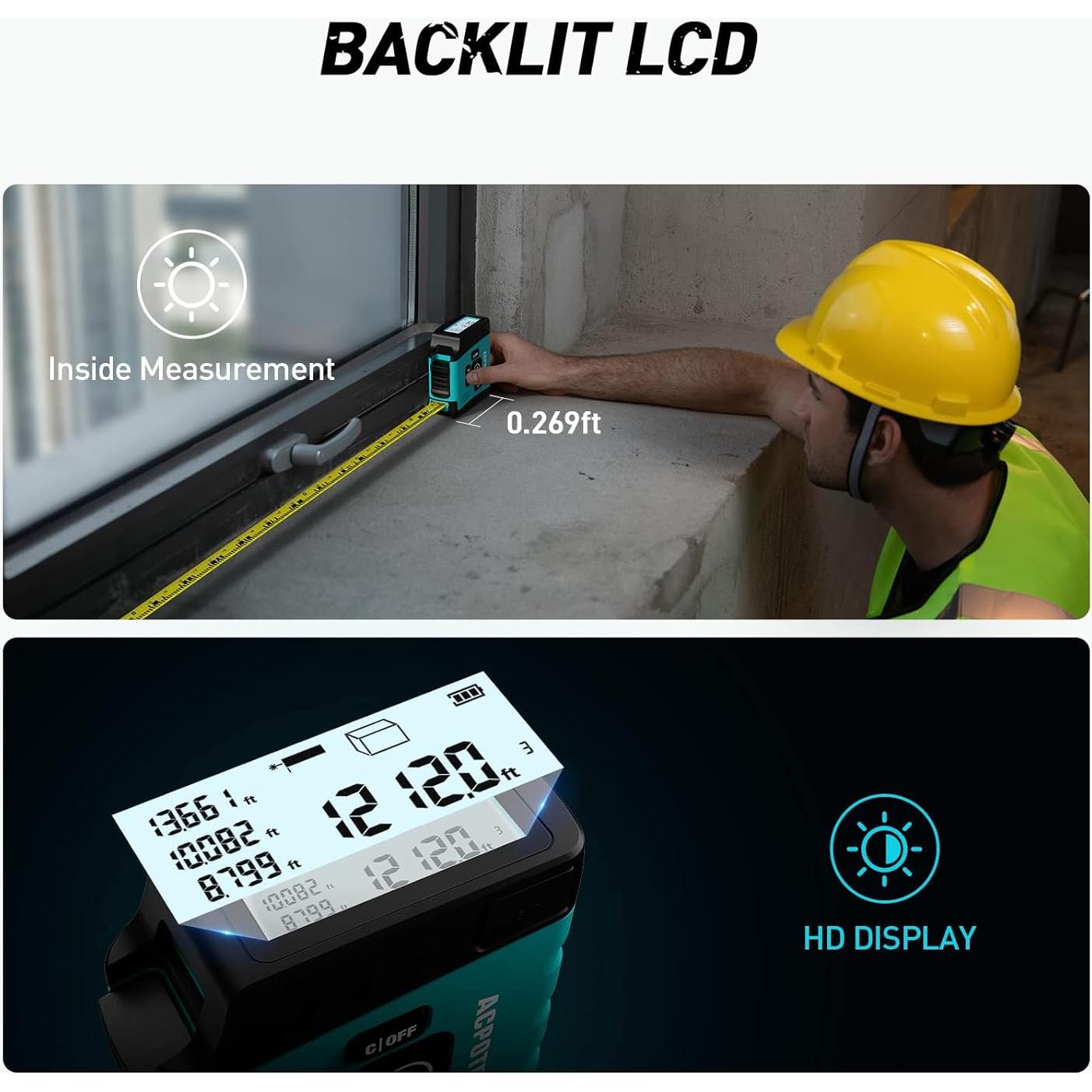 Cinta Métrica Digital ACPOTEL 5m Pantalla LCD Azul