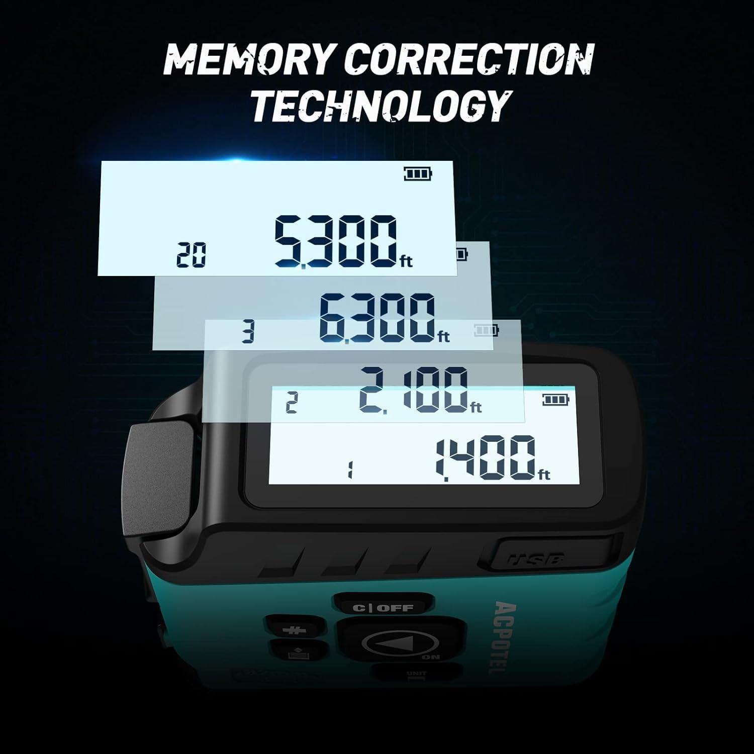 Cinta Métrica Digital ACPOTEL 5m Pantalla LCD Azul