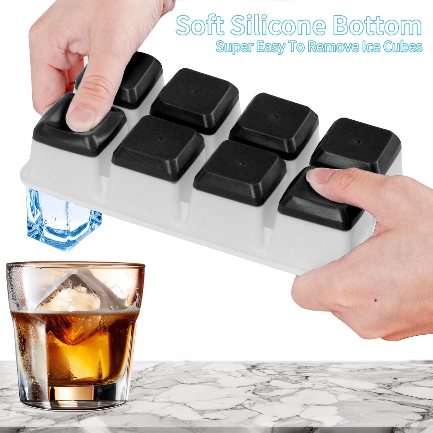 Bandejas de Hielo Grandes Jrisbo con Tapa - 2 Piezas, Silicona