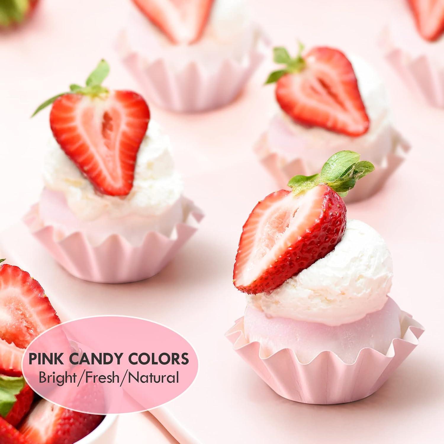 Forros para Cupcake TRUSBER 100 pcs Antiadherentes Rosa Claro