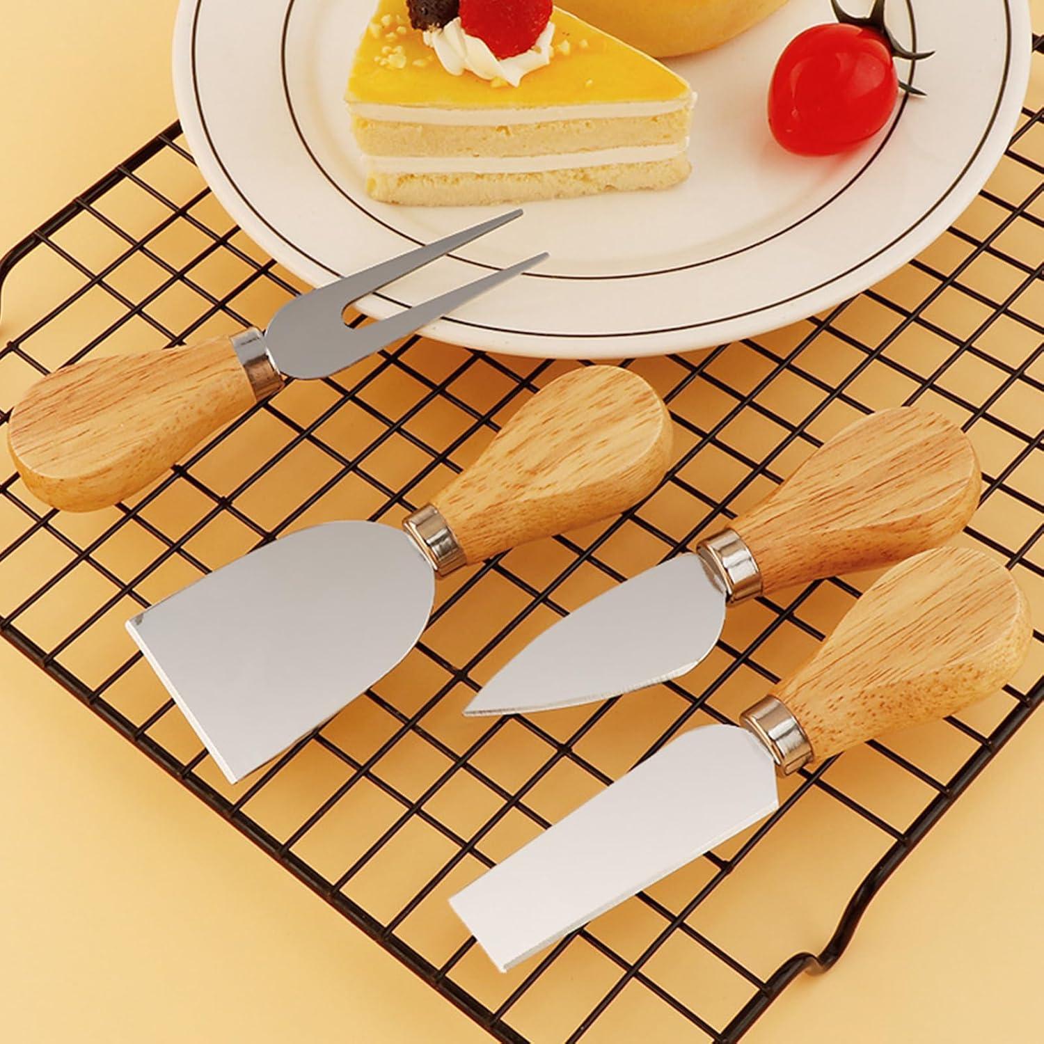 Juego de cuchillos para queso DBZQSCW 4 piezas acero inoxidable