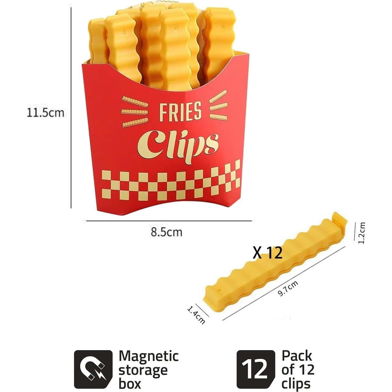 Pinzas para Papas Fritas Yhfaifbu 12 Pack Plástico Amarillo 9.7cm