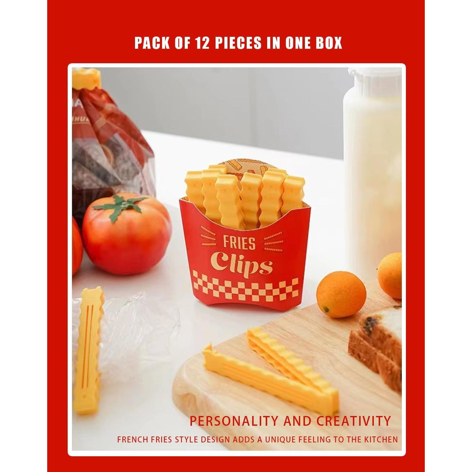 Pinzas para Papas Fritas Yhfaifbu 12 Pack Plástico Amarillo 9.7cm