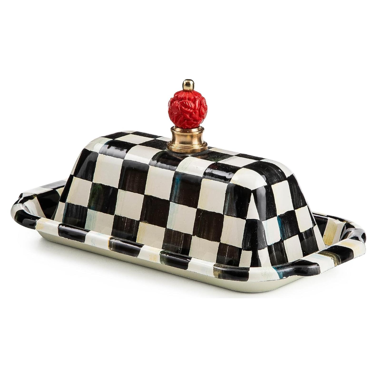 Caja de Mantequilla MacKenzie-Childs Cuadrícula 22.86x12.7cm