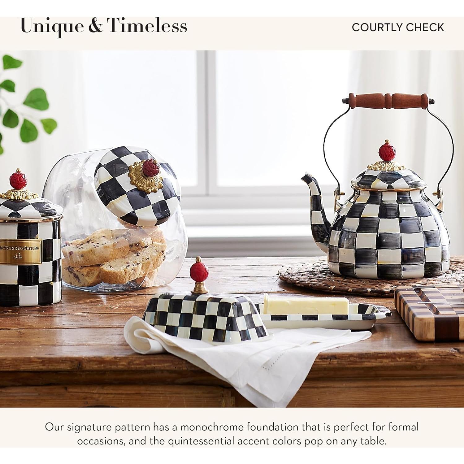 Caja de Mantequilla MacKenzie-Childs Cuadrícula 22.86x12.7cm