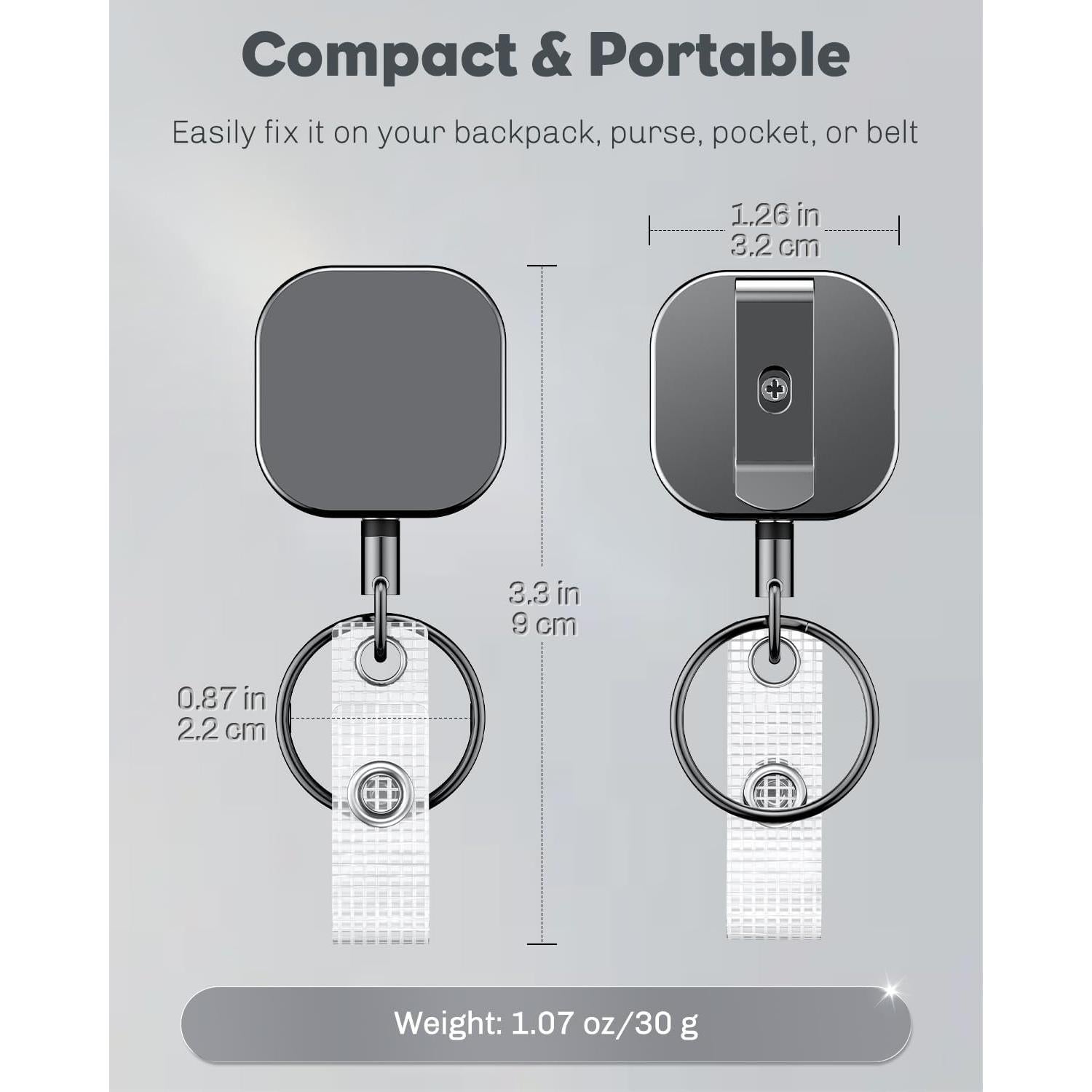 Llavero Retráctil Uniclife 2 Paquete Metal 85g 40.89cm