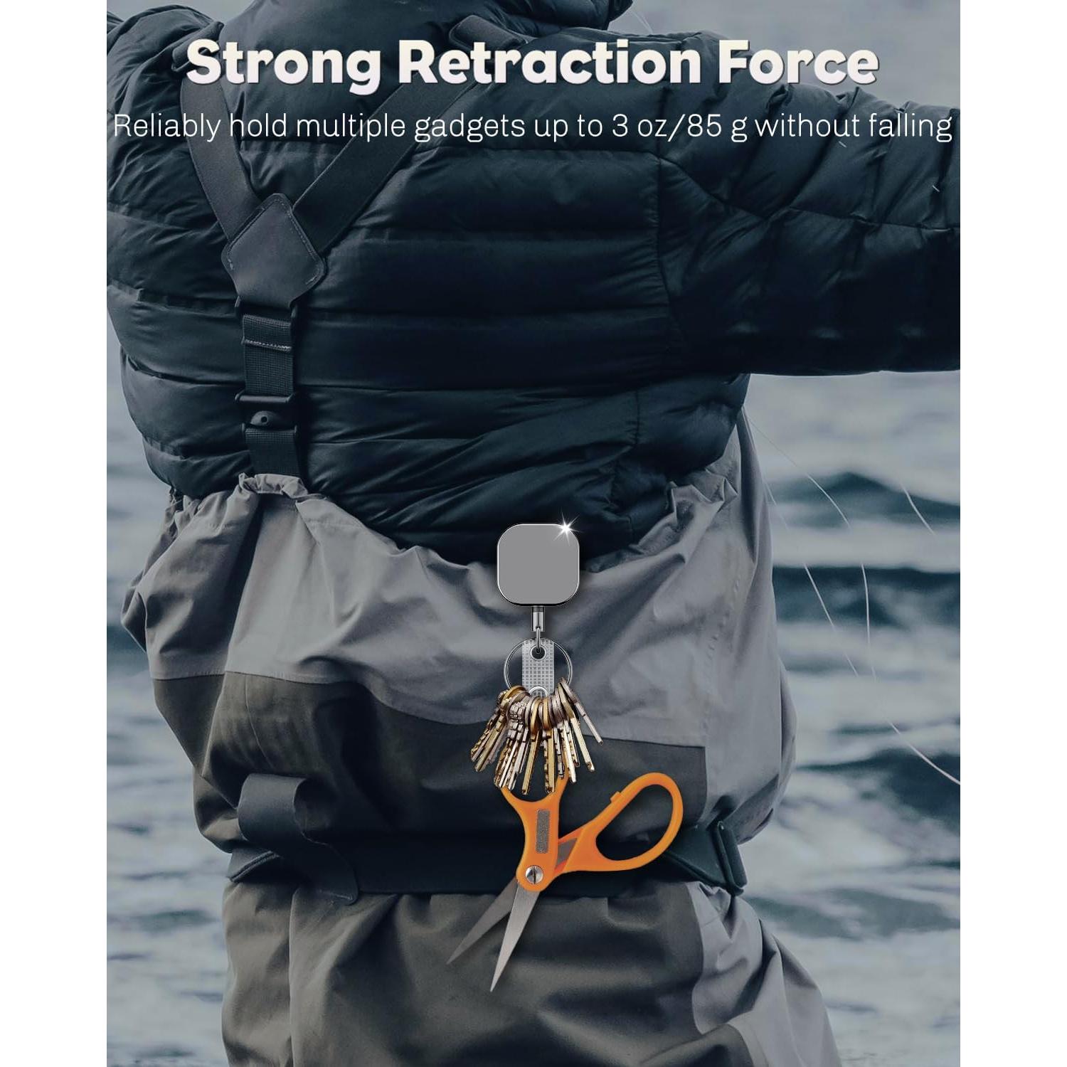 Llavero Retráctil Uniclife 2 Paquete Metal 85g 40.89cm