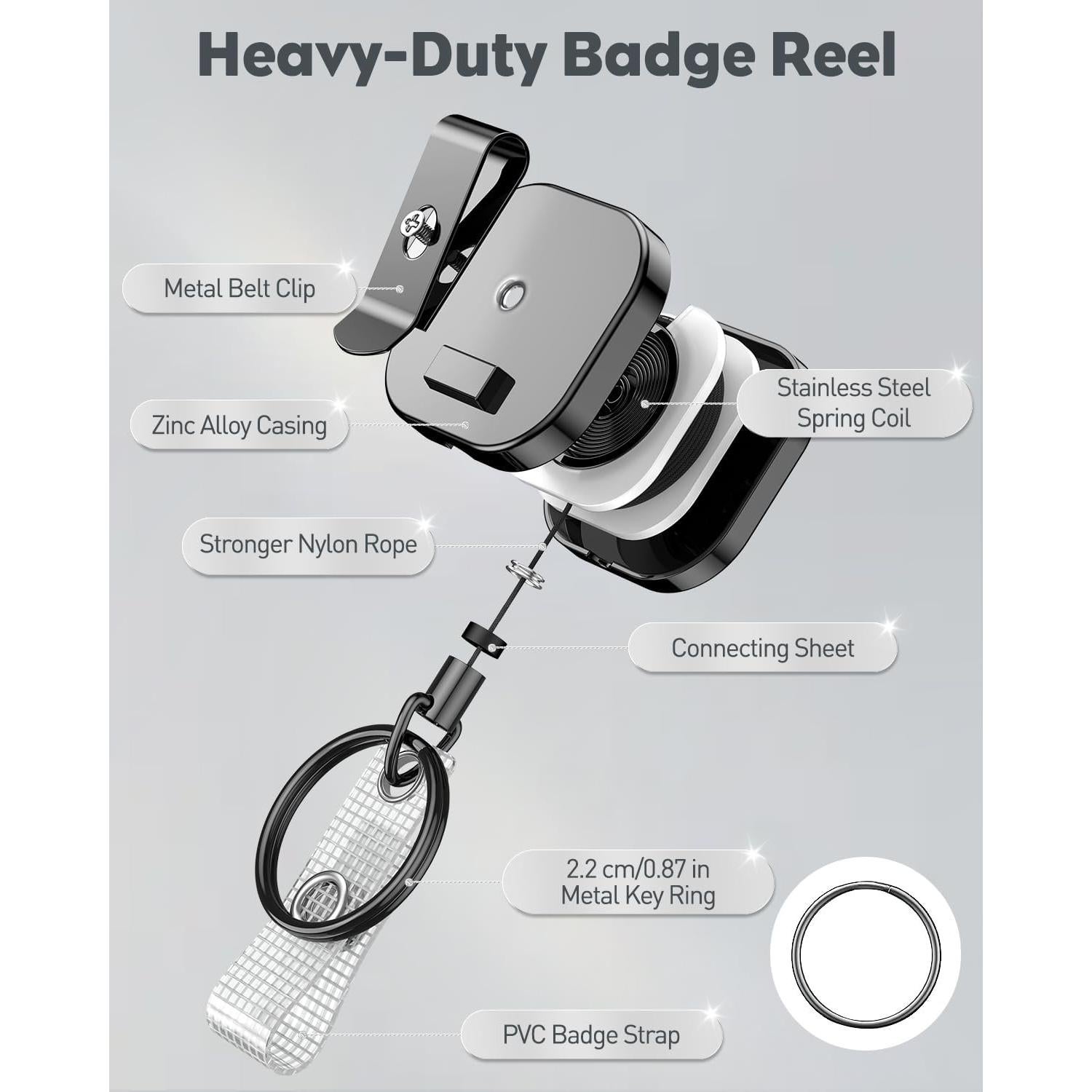 Llavero Retráctil Uniclife 2 Paquete Metal 85g 40.89cm