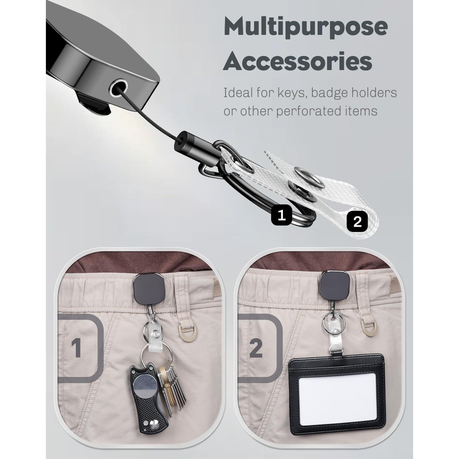 Llavero Retráctil Uniclife 2 Paquete Metal 85g 40.89cm