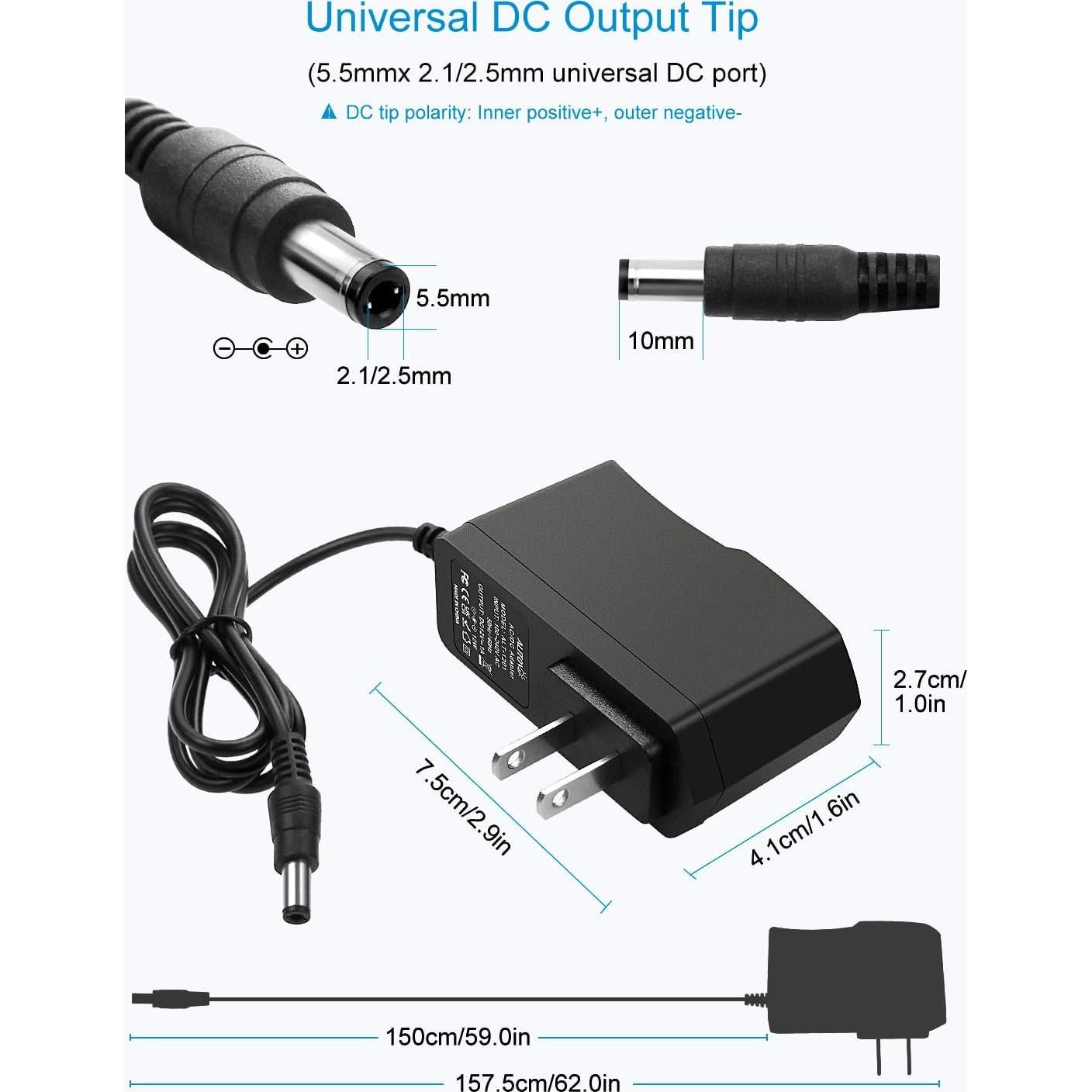 Fuente de Poder DC 12V 1A ALITOVE Adaptador 12W para LED
