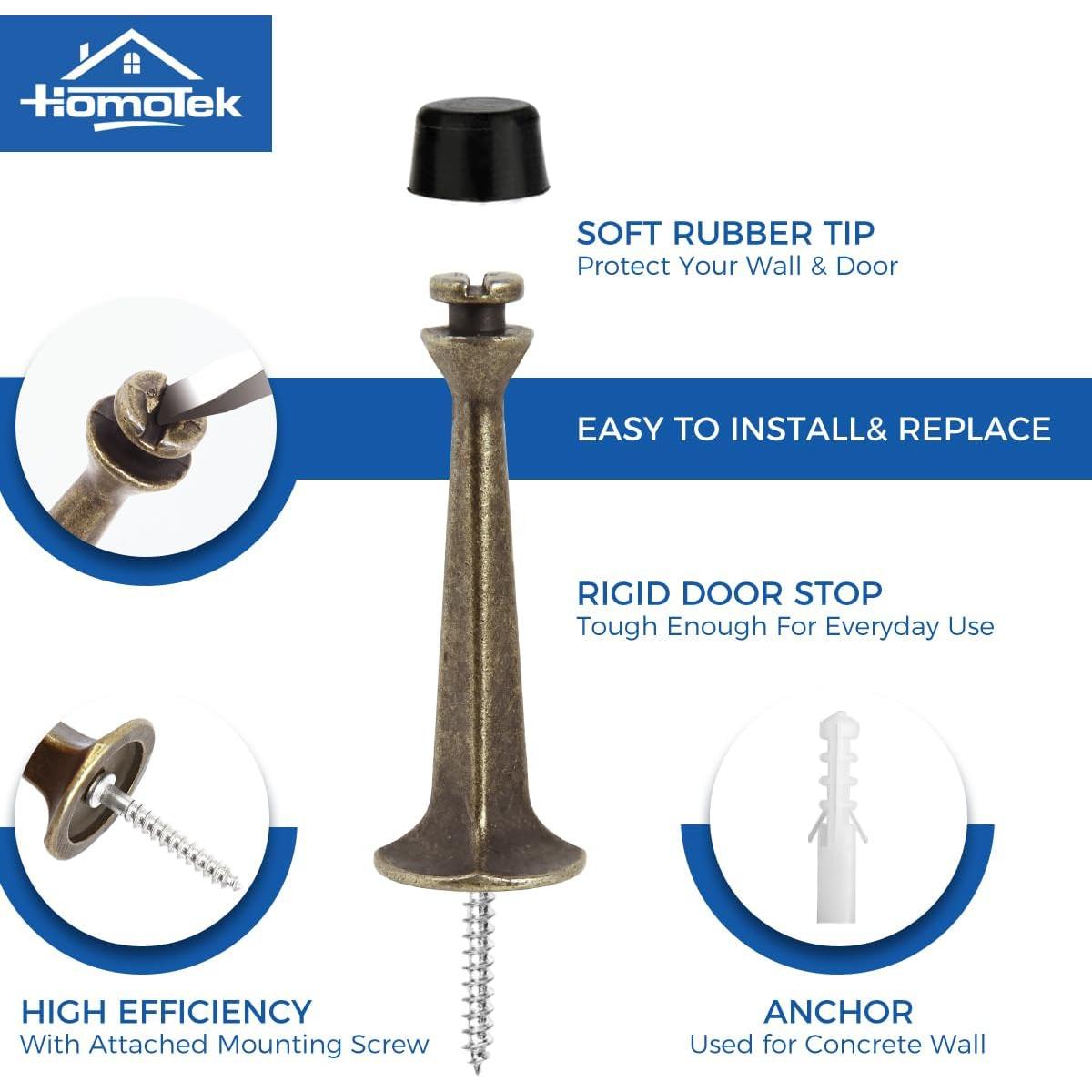 Tope de Puerta HOMOTEK Bronce Antiguo Alta Resistencia 1 Paquete