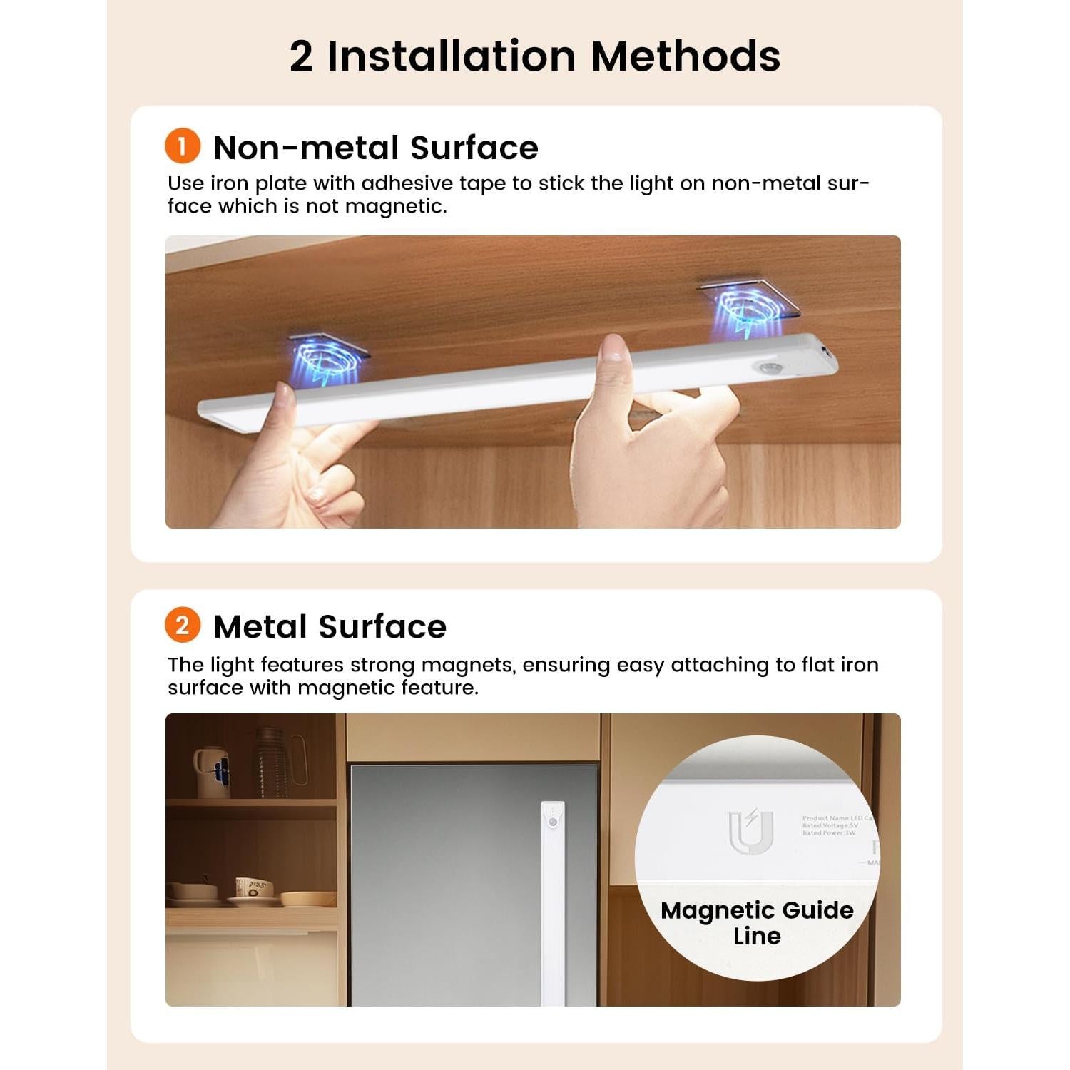 Luz de Gabinete LED SUNLINKCO 8" Sensor Movimiento 5 Pzs