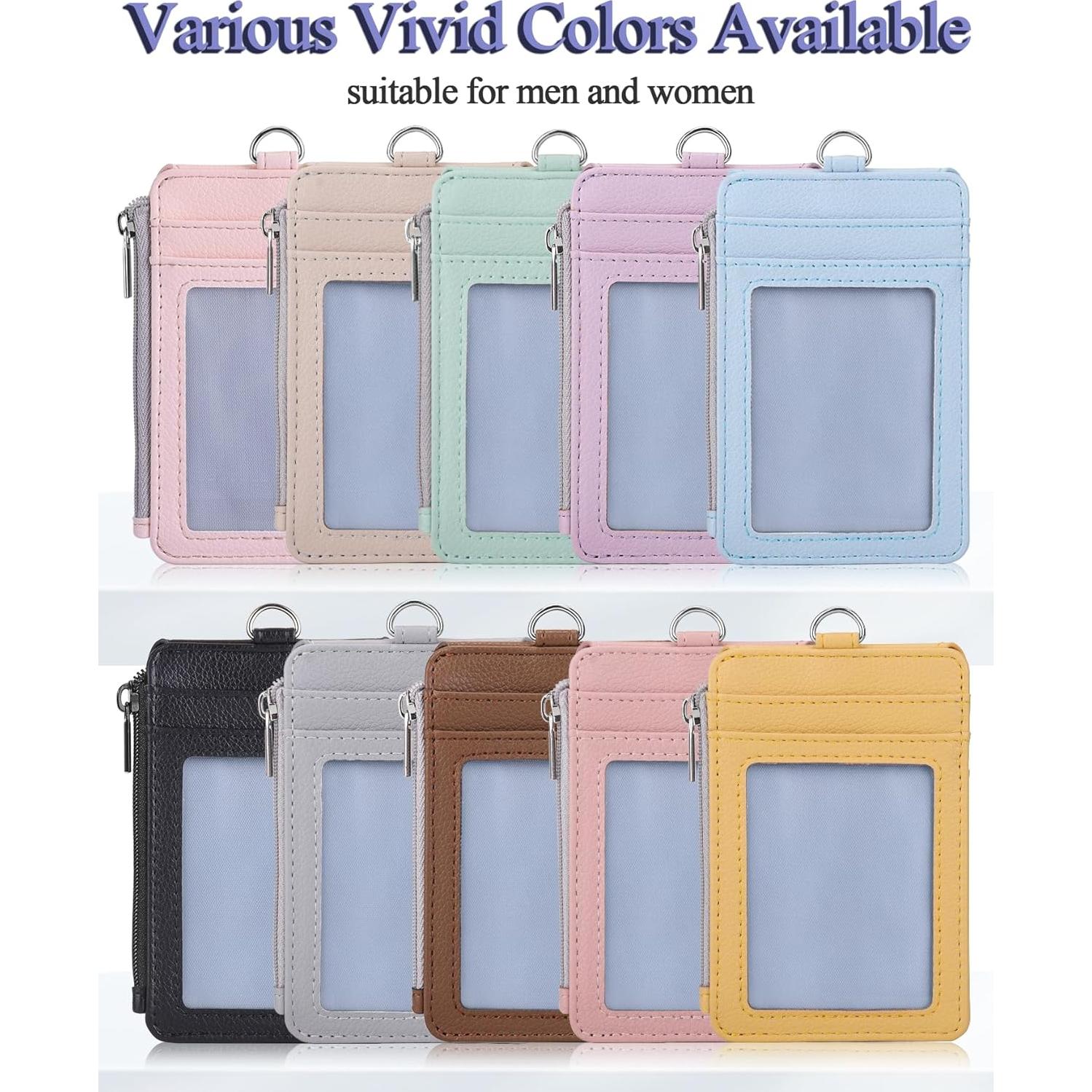 Porta Credencial Teskyer Cuero Cian Lichi con Cremallera