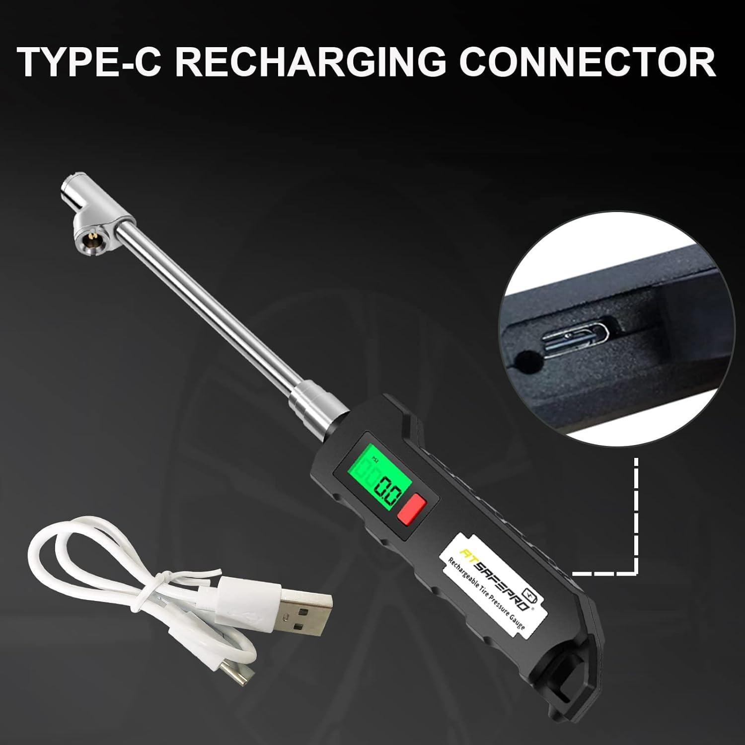 Inflador de Neumáticos Digital ATsafepro 150 PSI Recargable