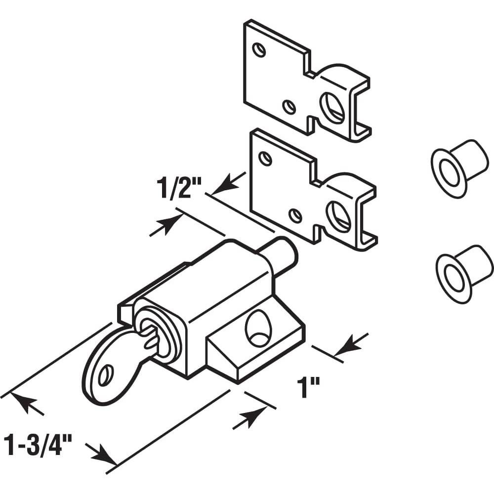 Cerradura de Puerta Corredera con Llave Prime-Line U 9861 Aluminio