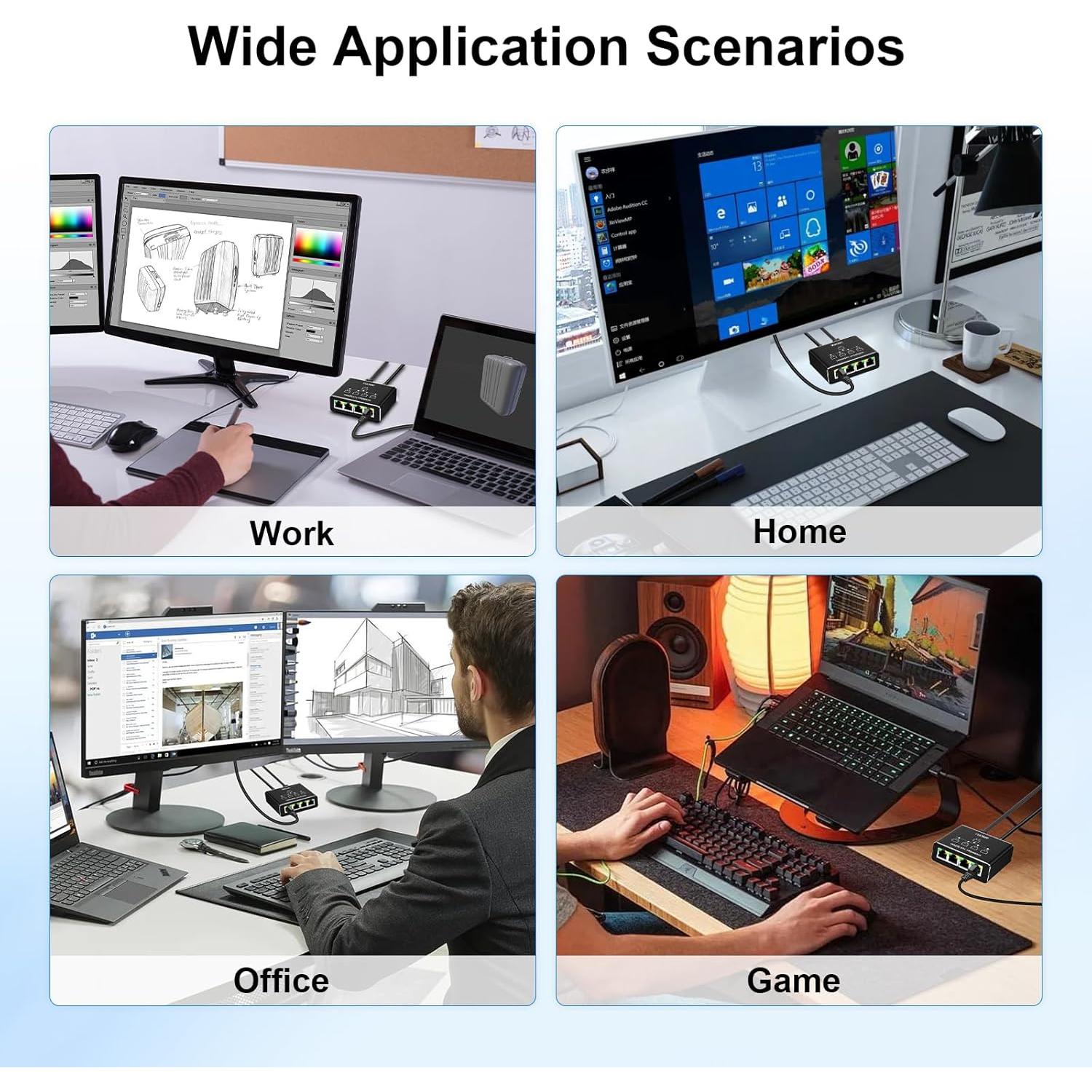 Divisor Ethernet Gigabit 1 a 4 Arceli RJ45 1000Mbps
