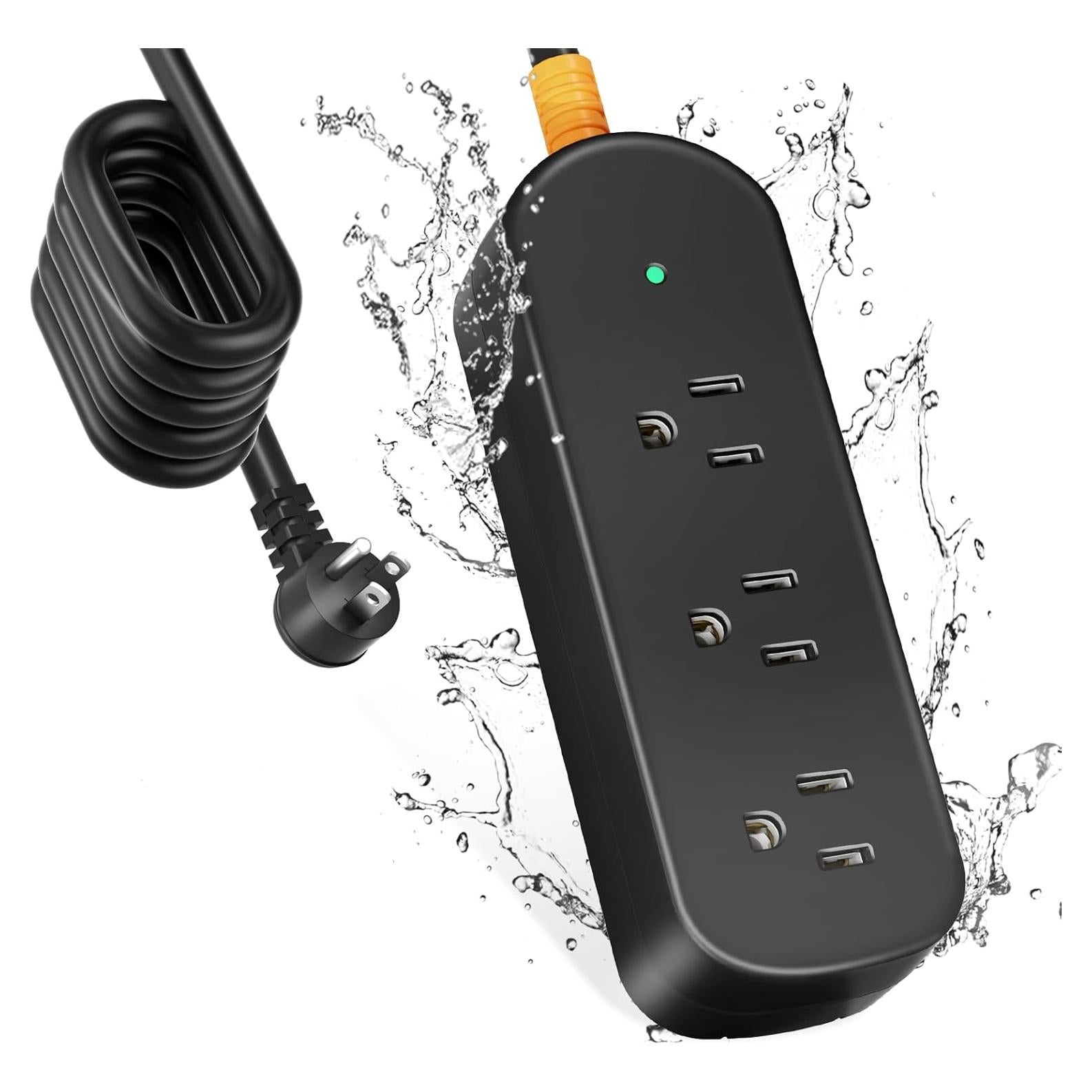 Regleta de Enchufes Impermeable CAKINKON 3 Salidas 1625W