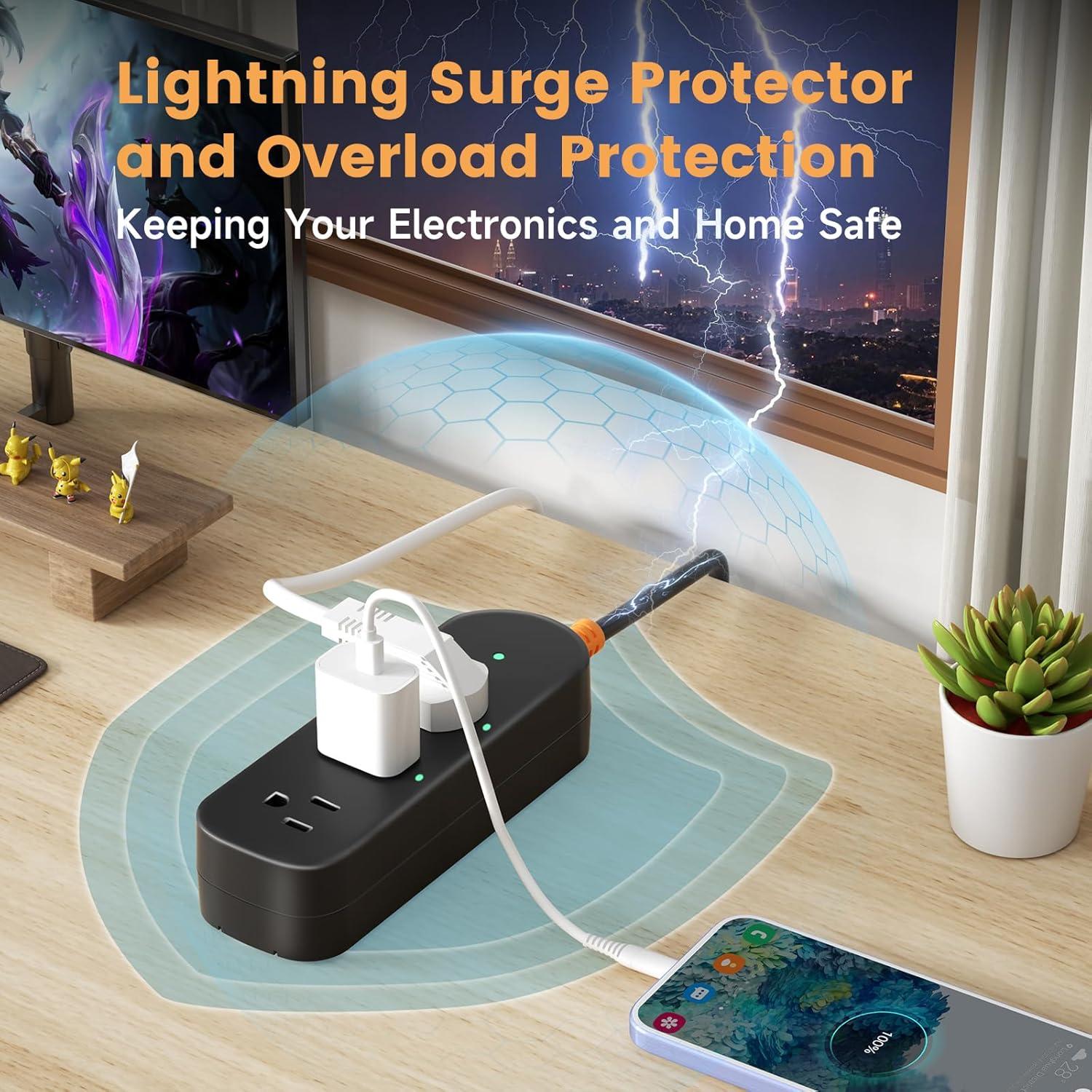 Regleta de Enchufes Impermeable CAKINKON 3 Salidas 1625W