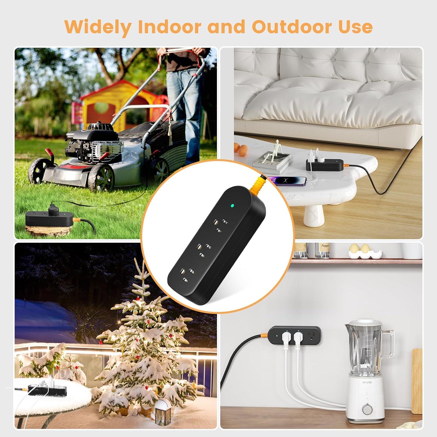 Regleta de Enchufes Impermeable CAKINKON 3 Salidas 1625W