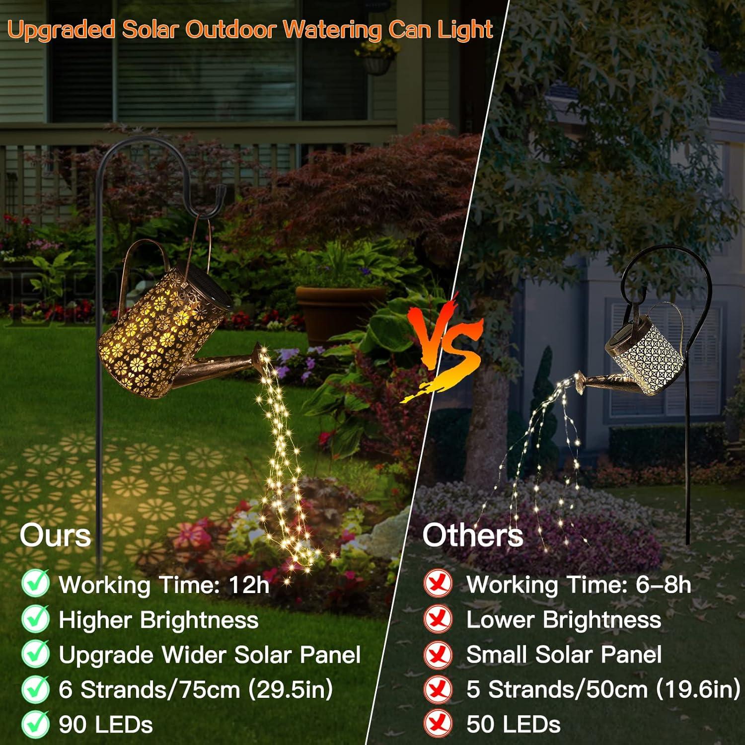 Regadera Solar Afootry con Luces LED para Jardín IP65