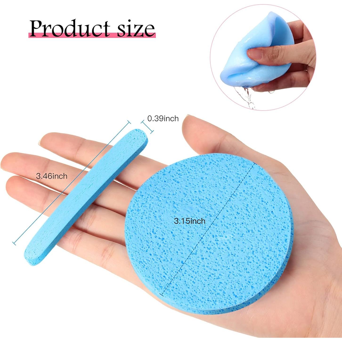 Esponjas Faciales Comprimidas Patelai 120 Piezas Azul