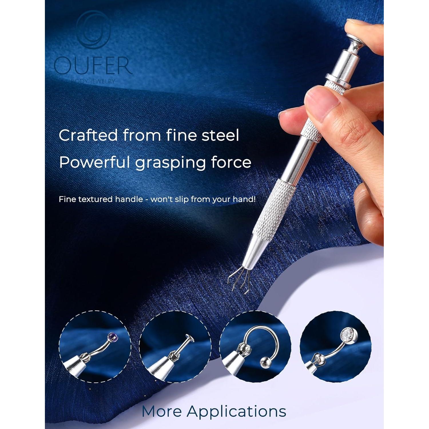 Agarrador de Bolas para Piercing OUFER 115mm Acero Inoxidable