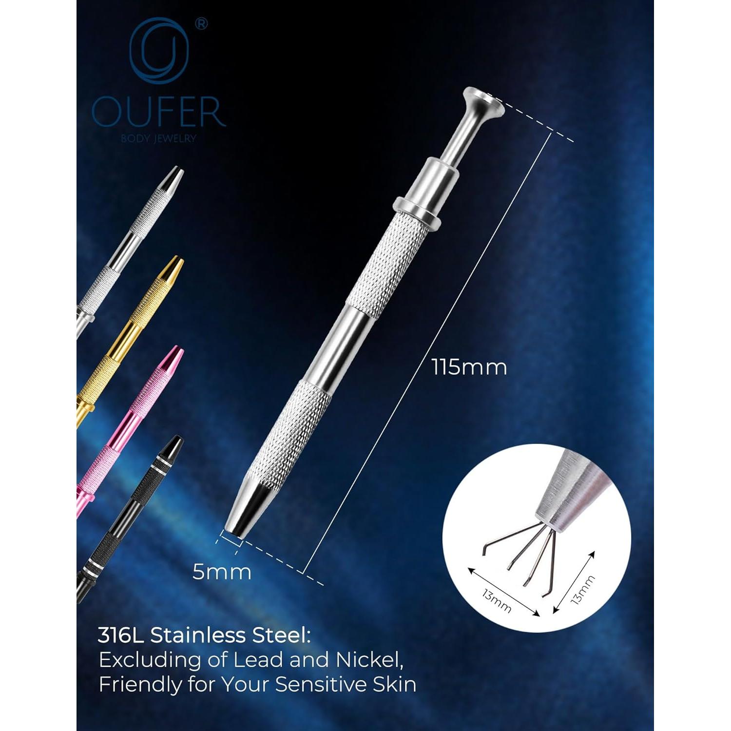 Agarrador de Bolas para Piercing OUFER 115mm Acero Inoxidable