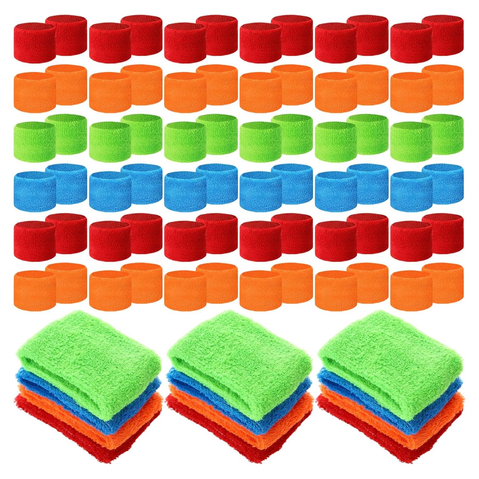 Bandas de Sudor para Niños Leyndo 72 Pcs Algodón Multicolor