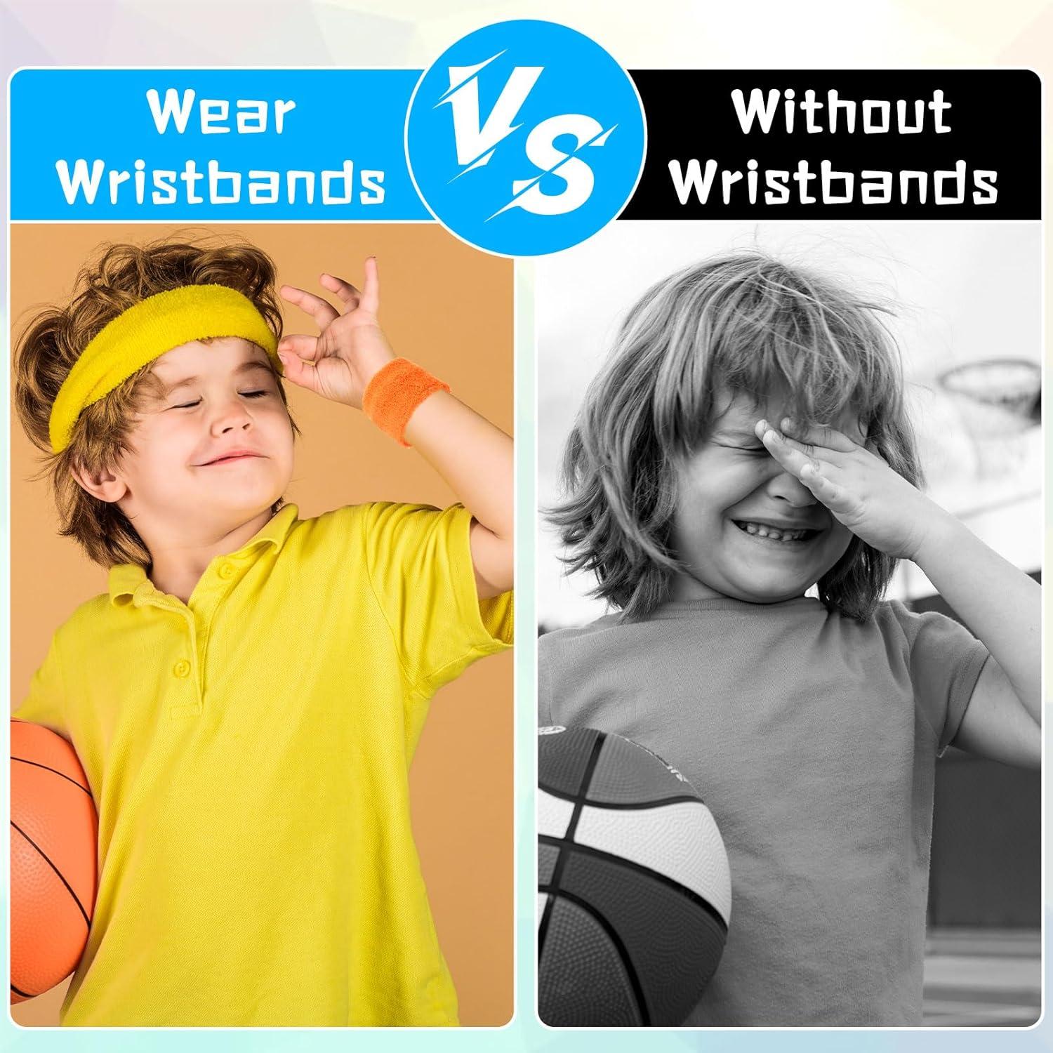 Bandas de Sudor para Niños Leyndo 72 Pcs Algodón Multicolor