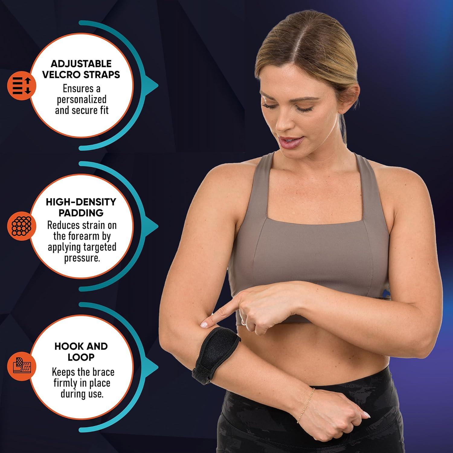 Faja de Codo Ajustable PhysFlex - Alivio Tendinitis (Paquete de 2)