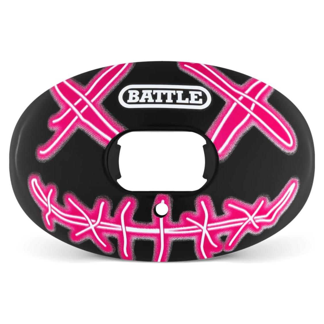 Protector Bucal de Fútbol Battle Oxygen - Talla Única, Negro/Neón