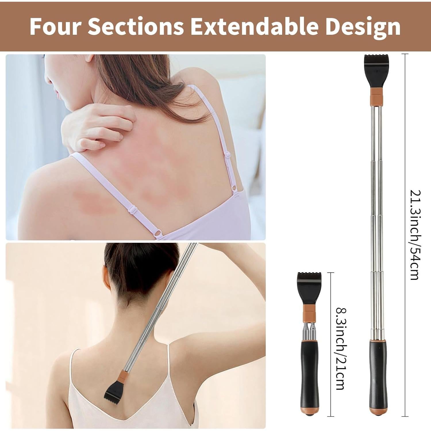 Rascador de Espalda Extensible WOVTE con Bola de Masaje