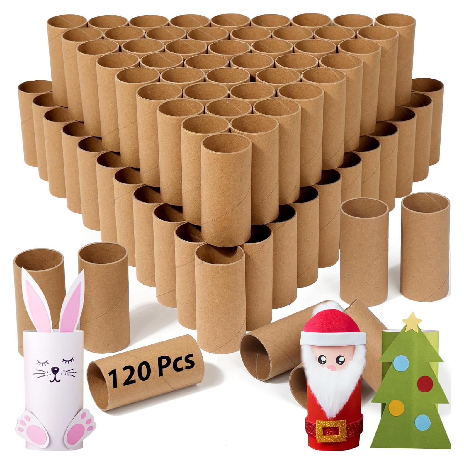 120 Tubos de Cartón para Manualidades MAPVOLUT - Papel Kraft 8.5 cm
