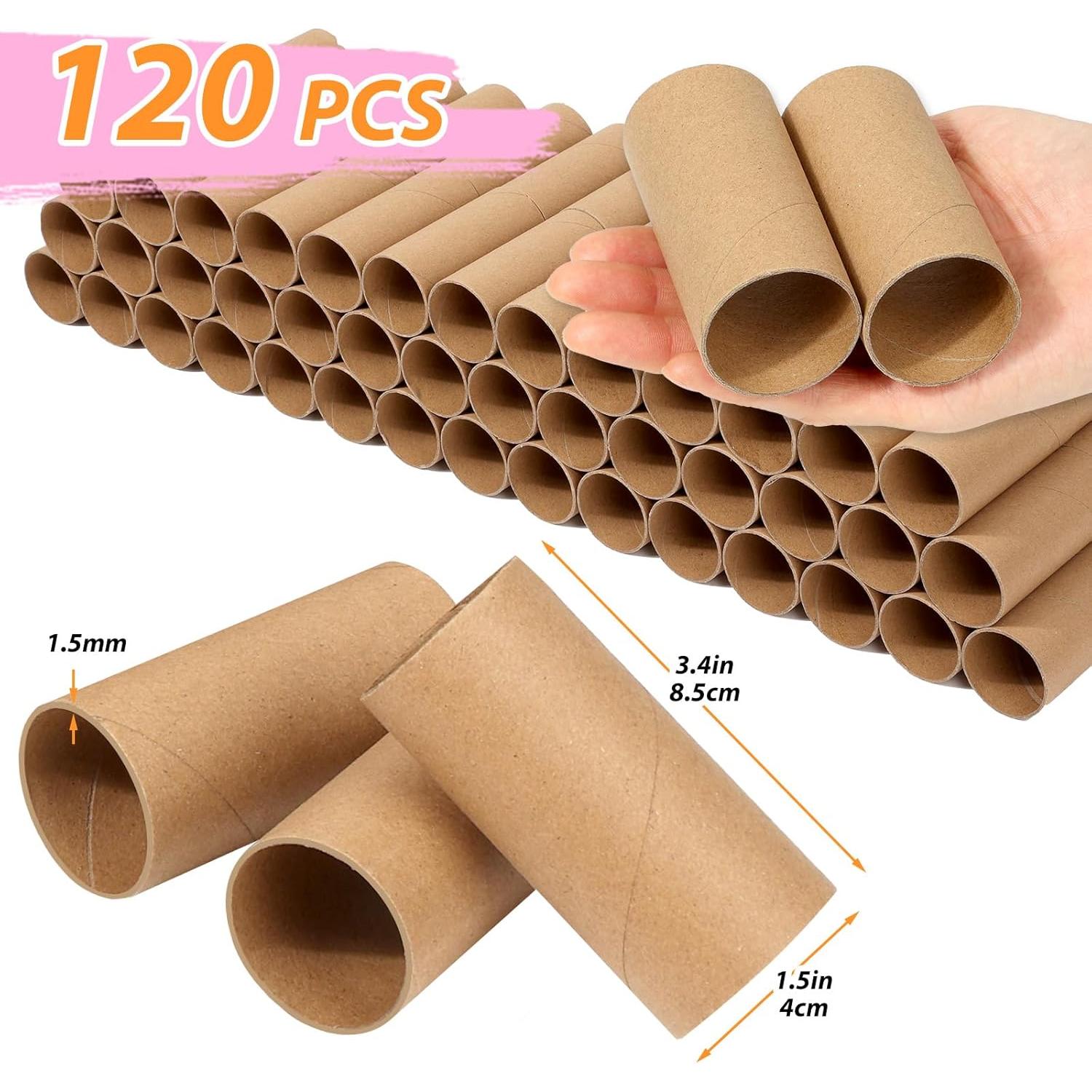 120 Tubos de Cartón para Manualidades MAPVOLUT - Papel Kraft 8.5 cm