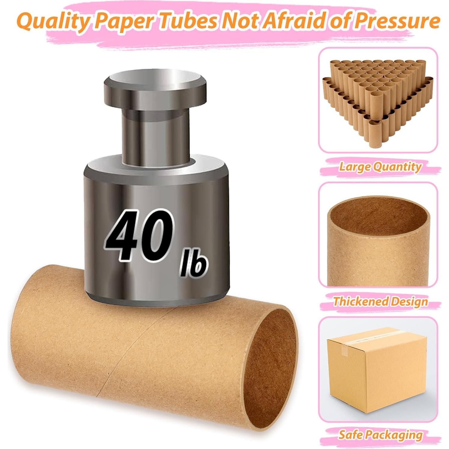 120 Tubos de Cartón para Manualidades MAPVOLUT - Papel Kraft 8.5 cm