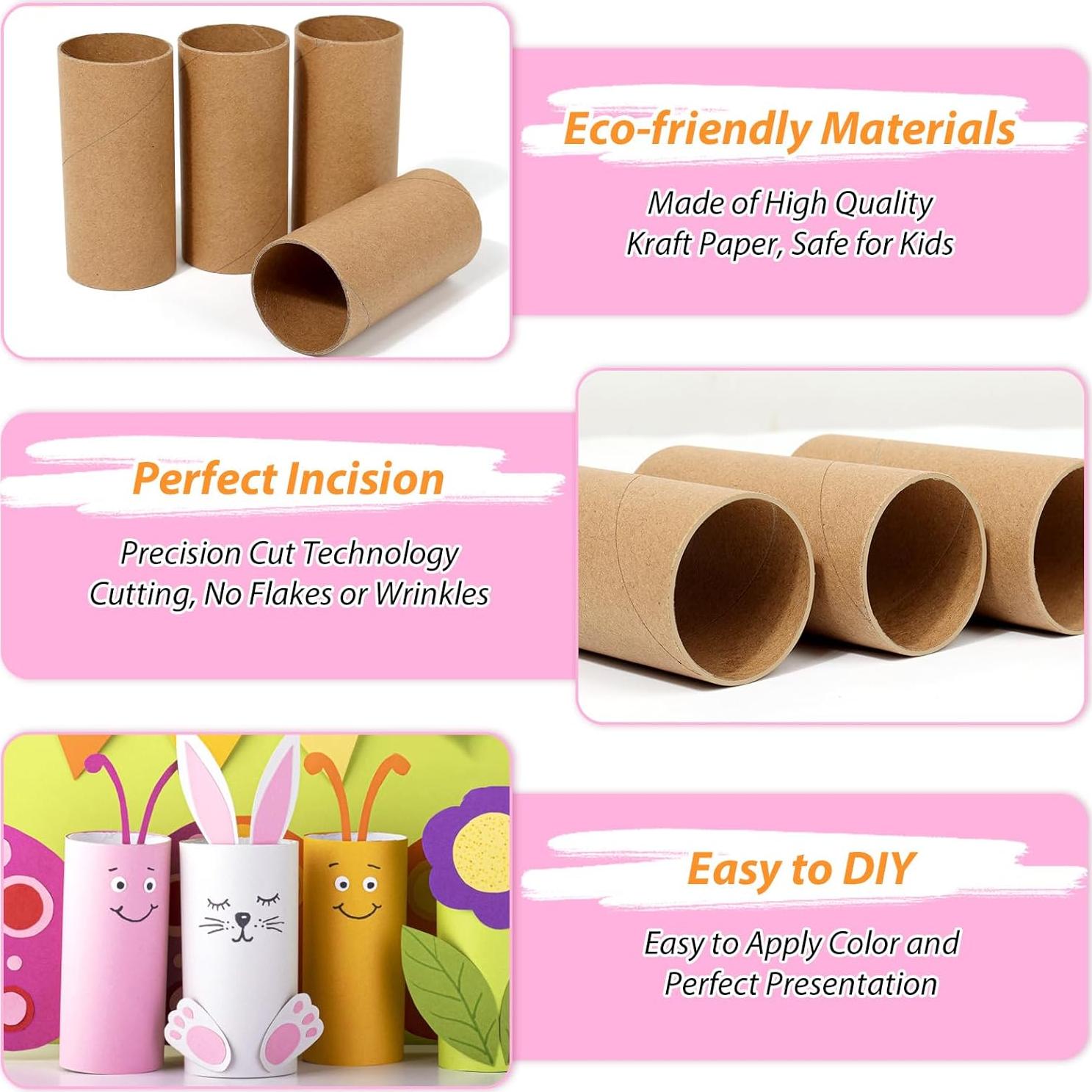 120 Tubos de Cartón para Manualidades MAPVOLUT - Papel Kraft 8.5 cm