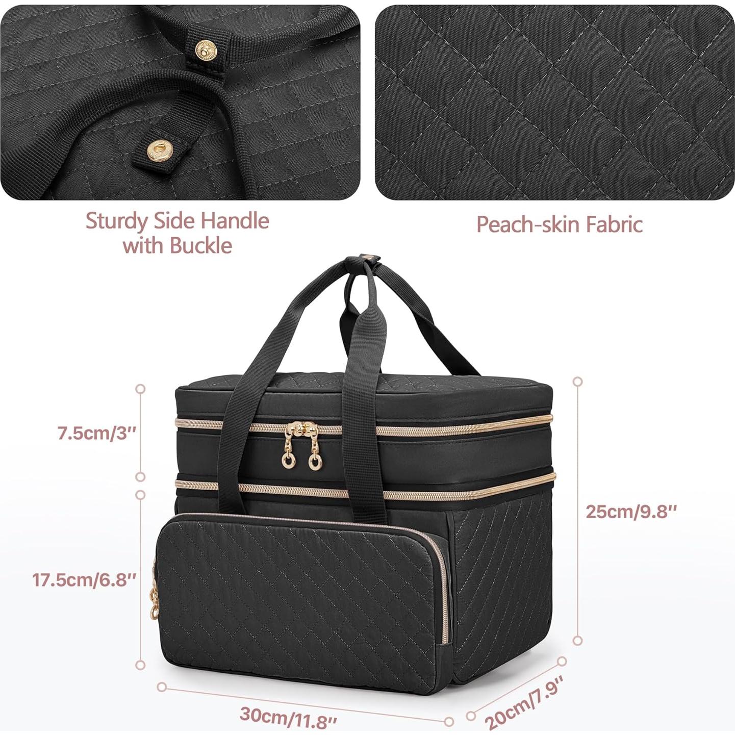 Organizador de Costura YARWO Doble Capa 30x20x25cm Negro