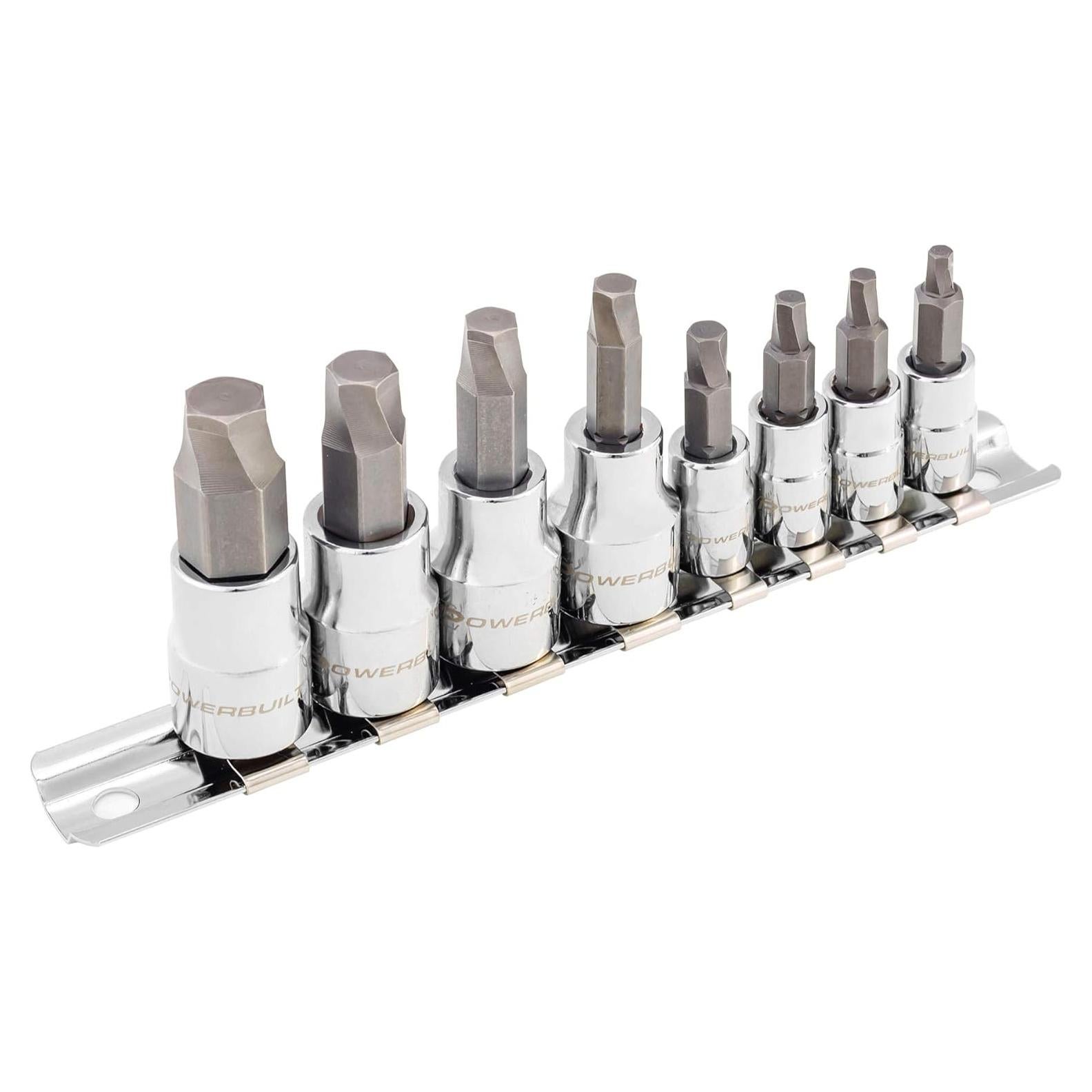Juego de 8 Zócalos de Bit Hexagonal Powerbuilt 240093 - SAE