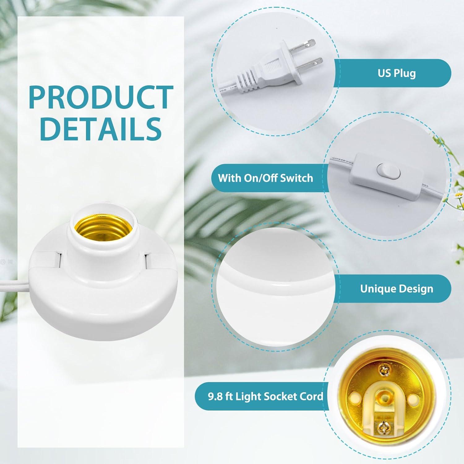 Portalámparas E26/E27 CXLHO con Cable de 2.99m y Interruptor