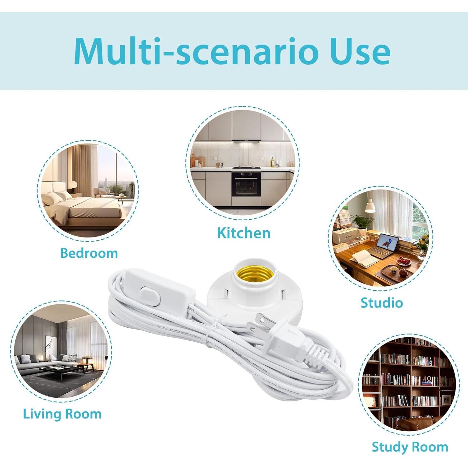 Portalámparas E26/E27 CXLHO con Cable de 2.99m y Interruptor