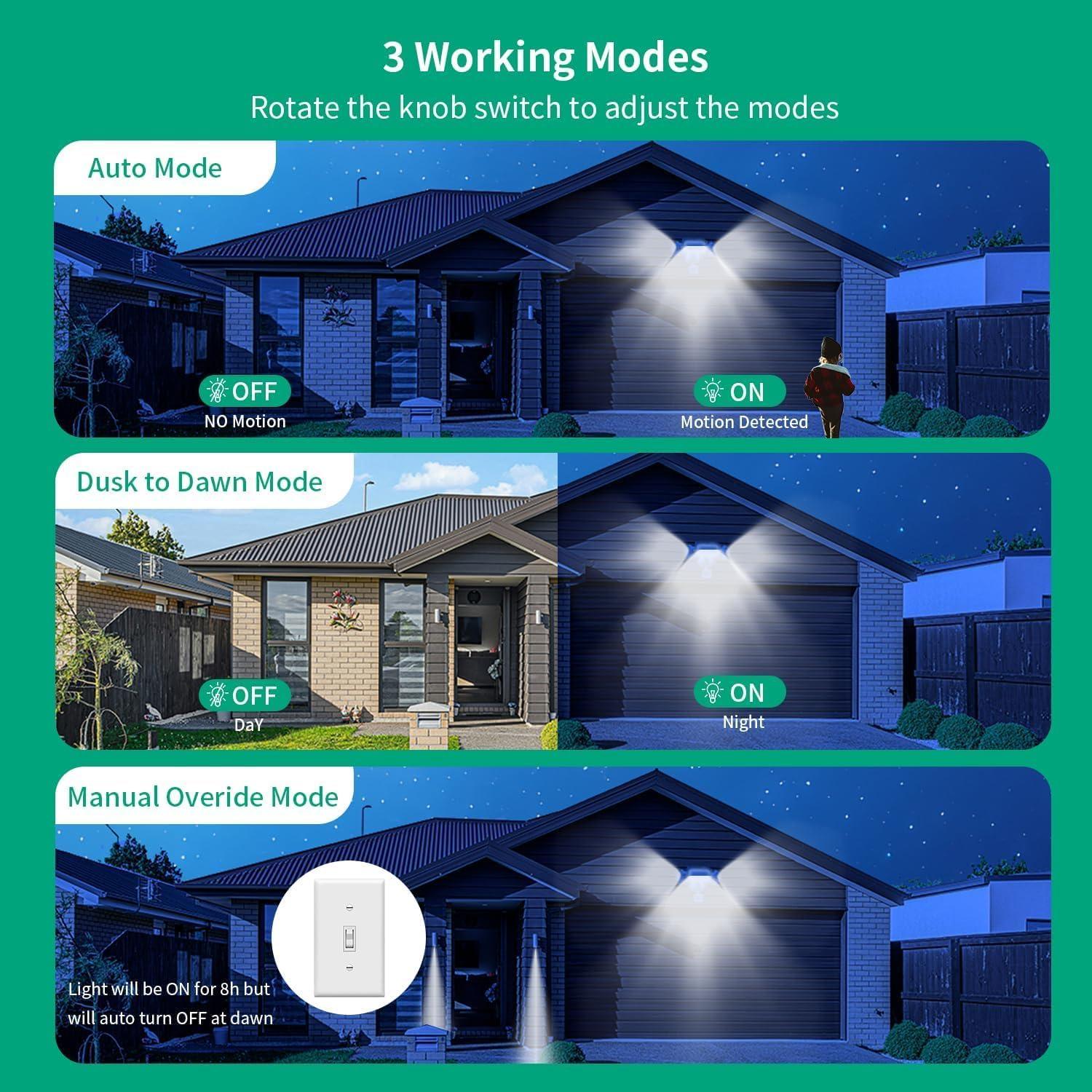 Sensor de Movimiento AizzKry 240° Ajustable IP65 18m