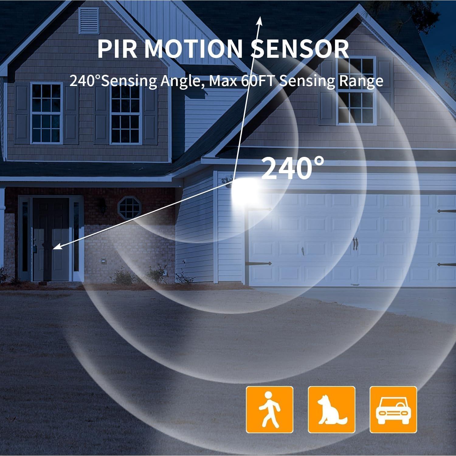 Sensor de Movimiento AizzKry 240° Ajustable IP65 18m